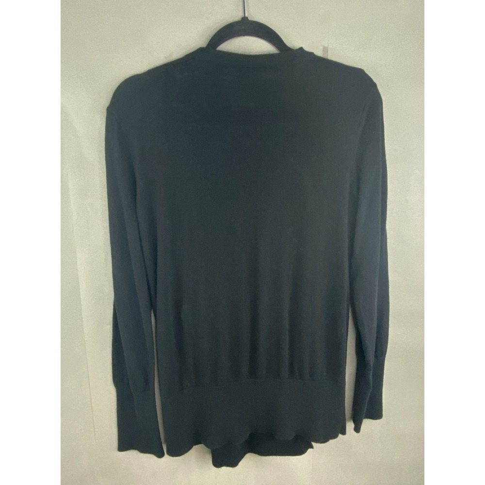 Ann Taylor Women Cardigan XL Black Wrap Front Button Cotton Wool Blend Sweater - Picture 7 of 12
